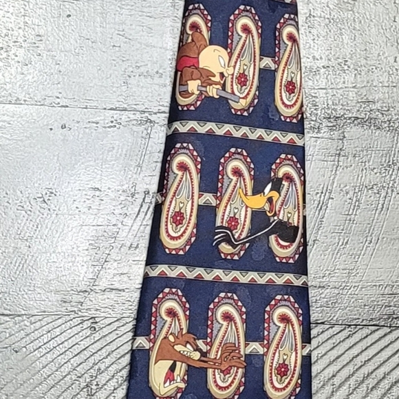 Warner Bros. Looney Tunes Elmer Fud silk tie VINTAGE 90s - Picture 1 of 3